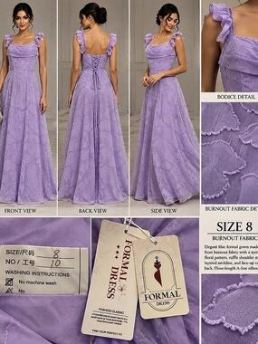 Formal Dress Maxi in Purple Size 8 NWT